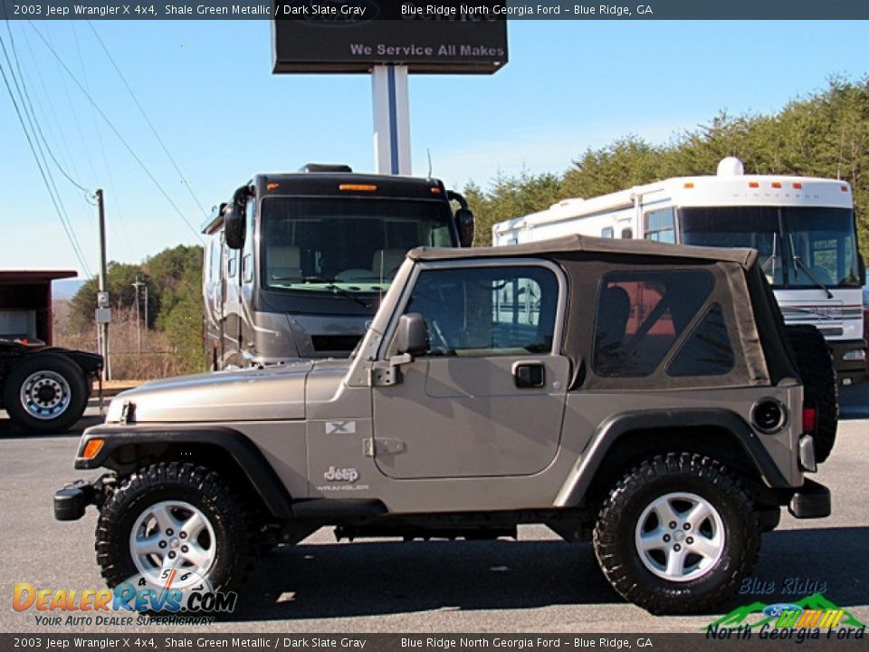 2003 Jeep Wrangler X 4x4 Shale Green Metallic / Dark Slate Gray Photo #2