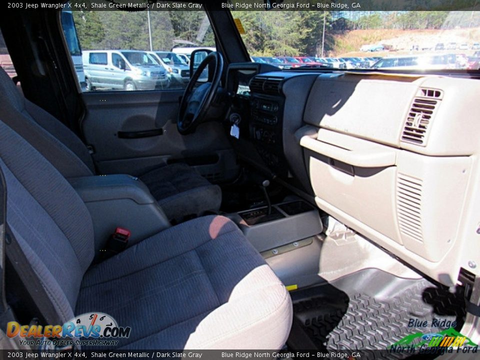 2003 Jeep Wrangler X 4x4 Shale Green Metallic / Dark Slate Gray Photo #14