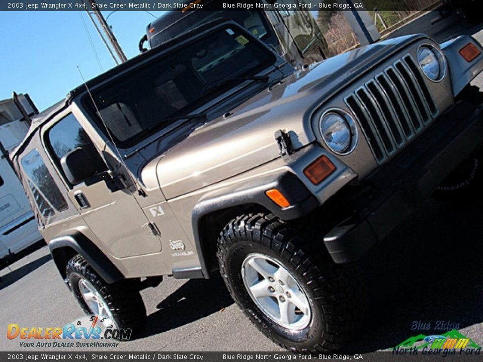 2003 Jeep Wrangler X 4x4 Shale Green Metallic / Dark Slate Gray Photo #24
