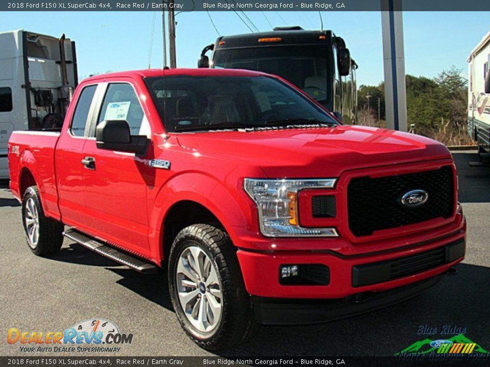2018 Ford F150 XL SuperCab 4x4 Race Red / Earth Gray Photo #7