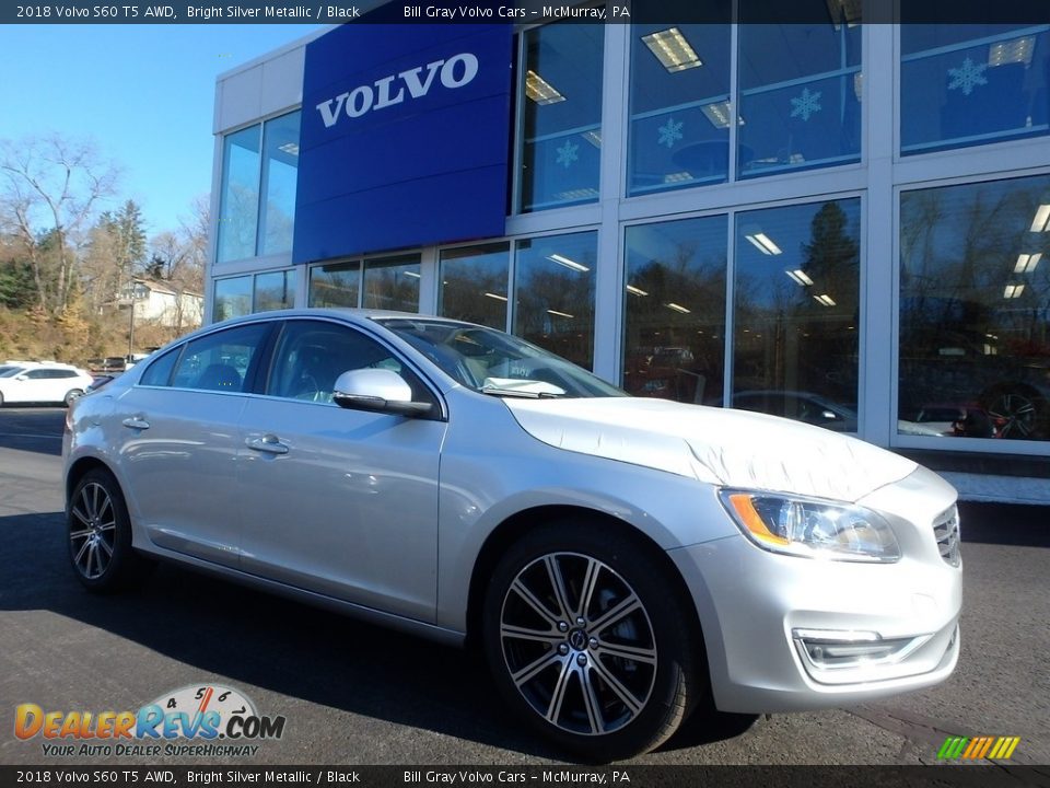 2018 Volvo S60 T5 AWD Bright Silver Metallic / Black Photo #1