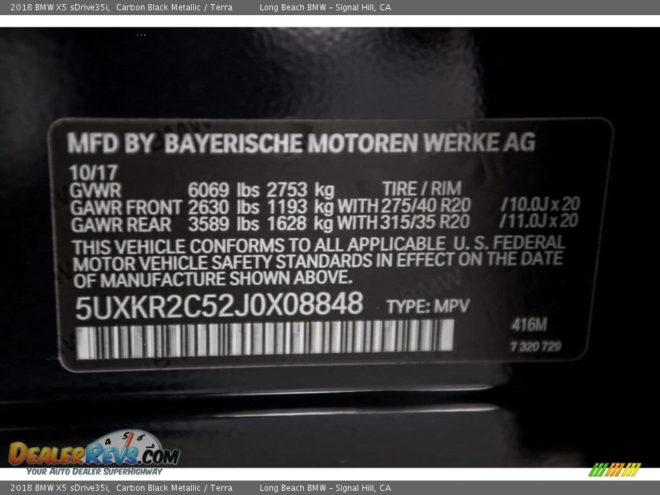 2018 BMW X5 sDrive35i Carbon Black Metallic / Terra Photo #12