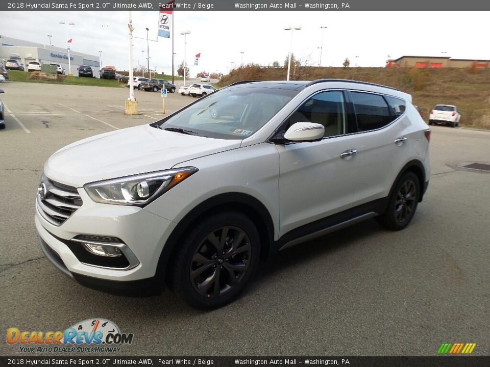 2018 Hyundai Santa Fe Sport 2.0T Ultimate AWD Pearl White / Beige Photo #4