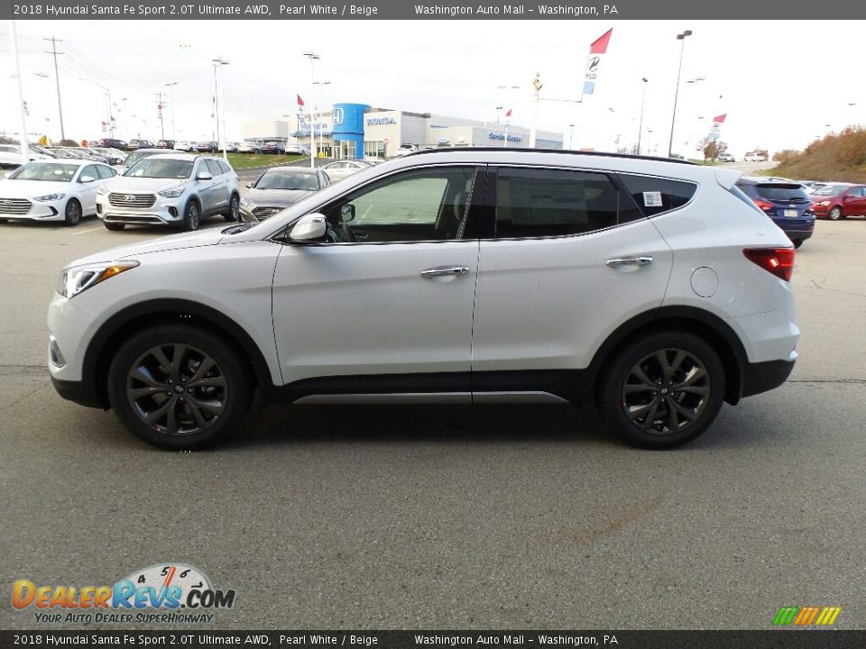 2018 Hyundai Santa Fe Sport 2.0T Ultimate AWD Pearl White / Beige Photo #5