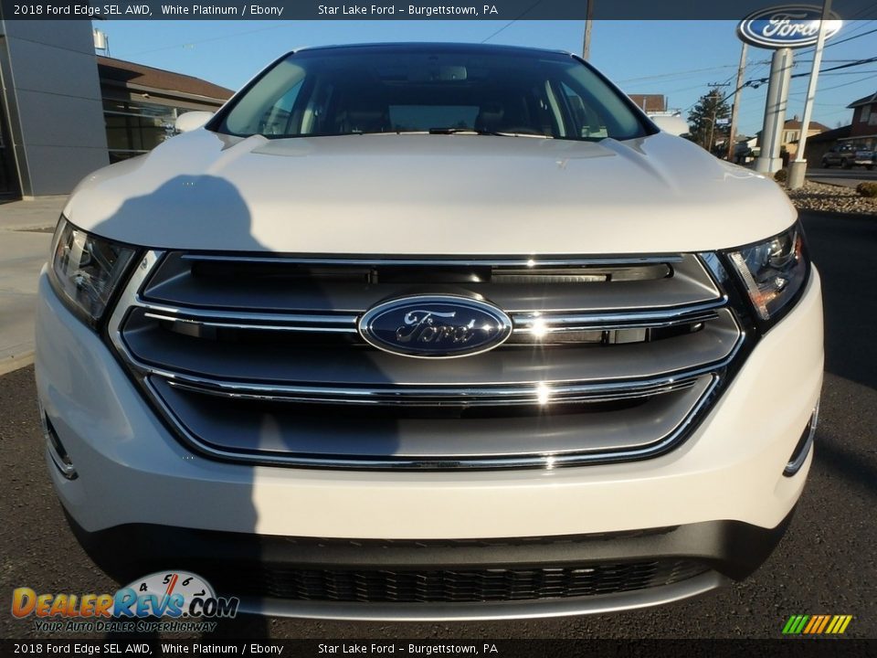 2018 Ford Edge SEL AWD White Platinum / Ebony Photo #2