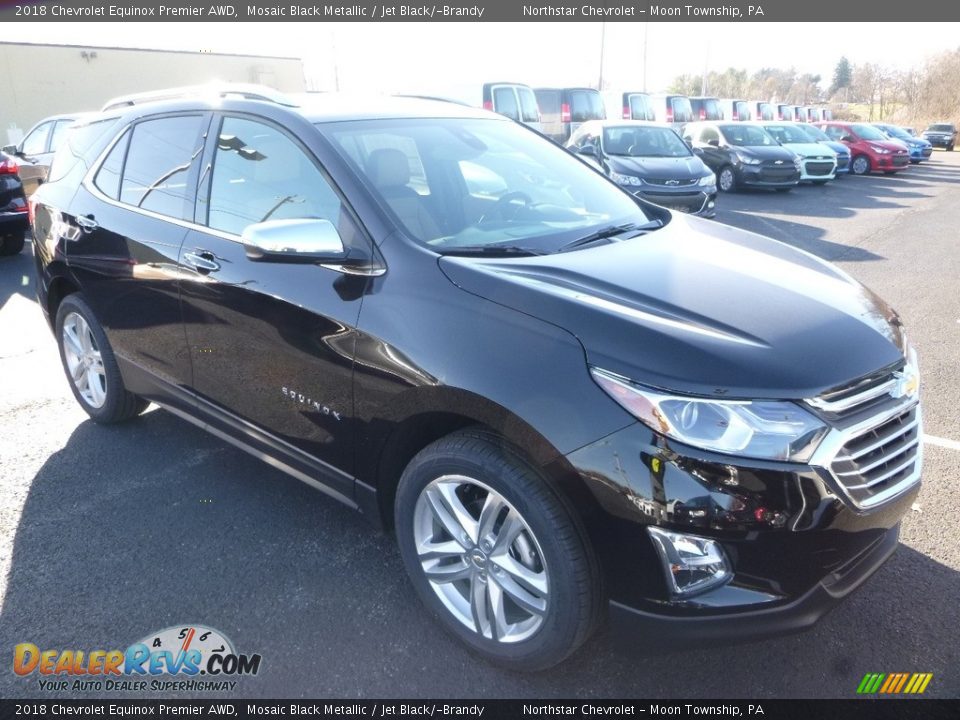 2018 Chevrolet Equinox Premier AWD Mosaic Black Metallic / Jet Black/­Brandy Photo #7