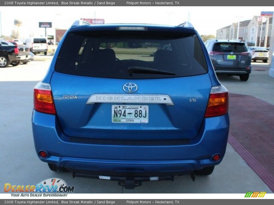 2008 Toyota Highlander Limited Blue Streak Metallic / Sand Beige Photo #7