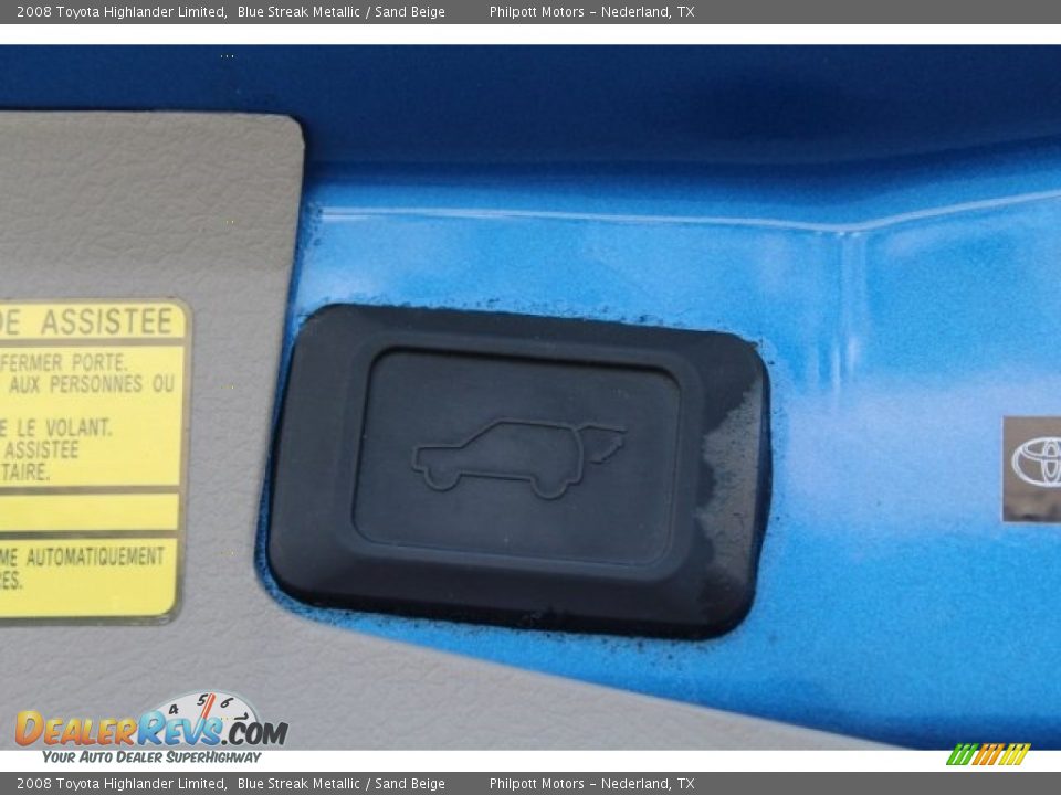 2008 Toyota Highlander Limited Blue Streak Metallic / Sand Beige Photo #28