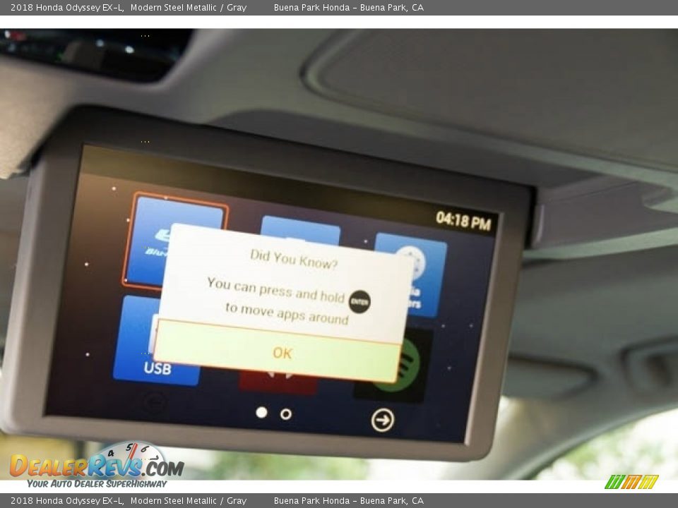 2018 Honda Odyssey EX-L Modern Steel Metallic / Gray Photo #14