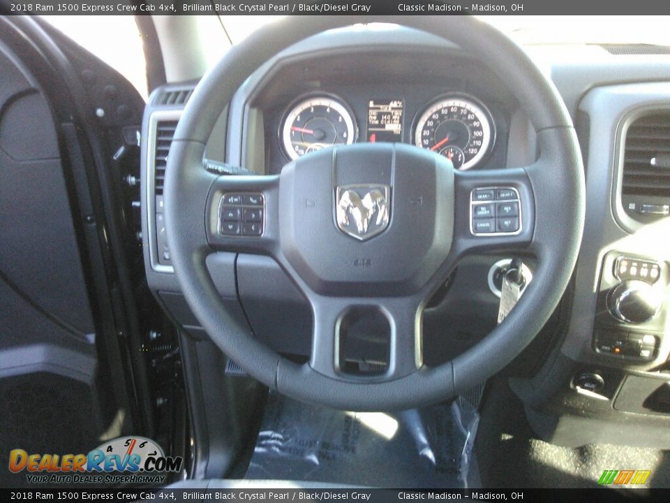 2018 Ram 1500 Express Crew Cab 4x4 Brilliant Black Crystal Pearl / Black/Diesel Gray Photo #5