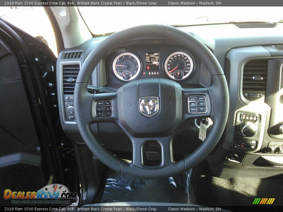 2018 Ram 1500 Express Crew Cab 4x4 Brilliant Black Crystal Pearl / Black/Diesel Gray Photo #6