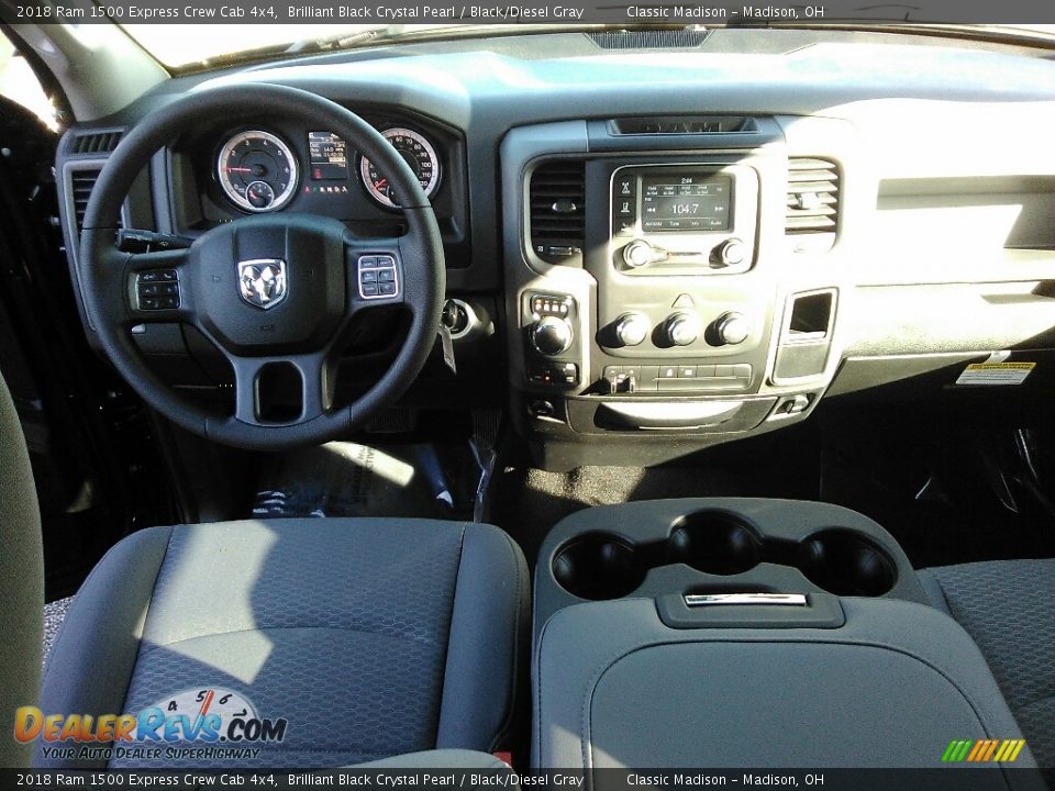 2018 Ram 1500 Express Crew Cab 4x4 Brilliant Black Crystal Pearl / Black/Diesel Gray Photo #7