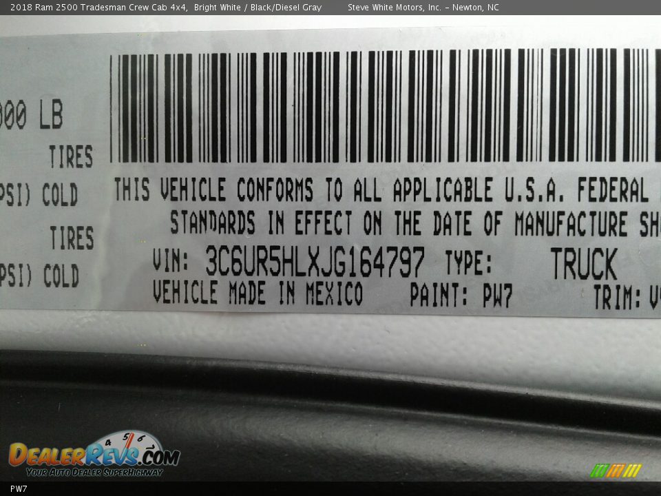 Ram Color Code PW7 Bright White