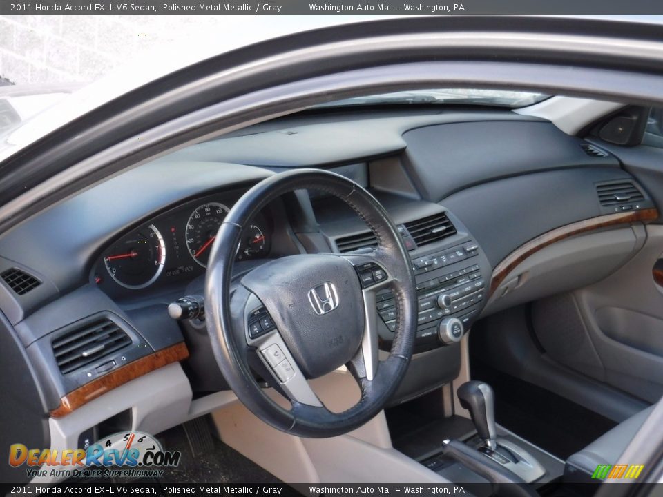 2011 Honda Accord EX-L V6 Sedan Polished Metal Metallic / Gray Photo #14
