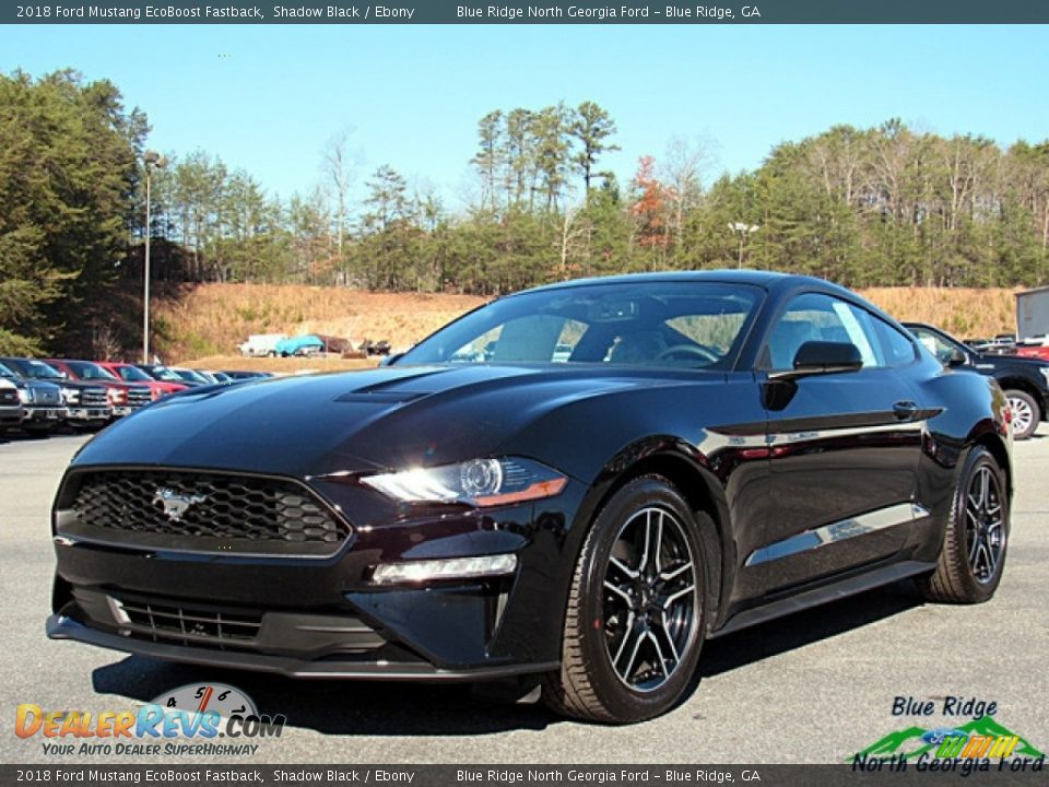 2018 Ford Mustang EcoBoost Fastback Shadow Black / Ebony Photo #1