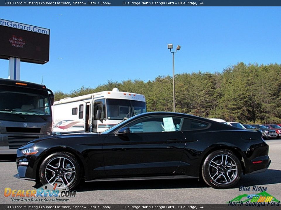 2018 Ford Mustang EcoBoost Fastback Shadow Black / Ebony Photo #2