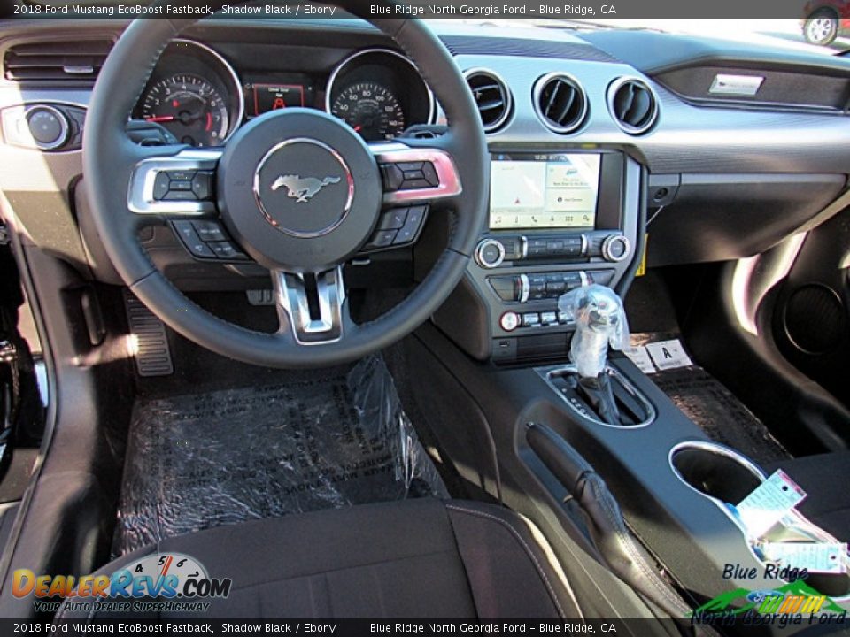2018 Ford Mustang EcoBoost Fastback Shadow Black / Ebony Photo #15