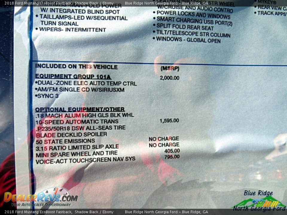2018 Ford Mustang EcoBoost Fastback Shadow Black / Ebony Photo #23