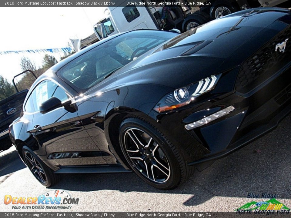 2018 Ford Mustang EcoBoost Fastback Shadow Black / Ebony Photo #25