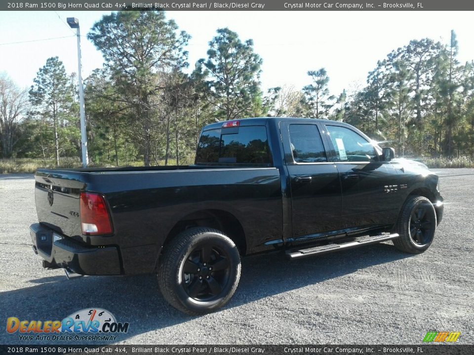 2018 Ram 1500 Big Horn Quad Cab 4x4 Brilliant Black Crystal Pearl / Black/Diesel Gray Photo #5