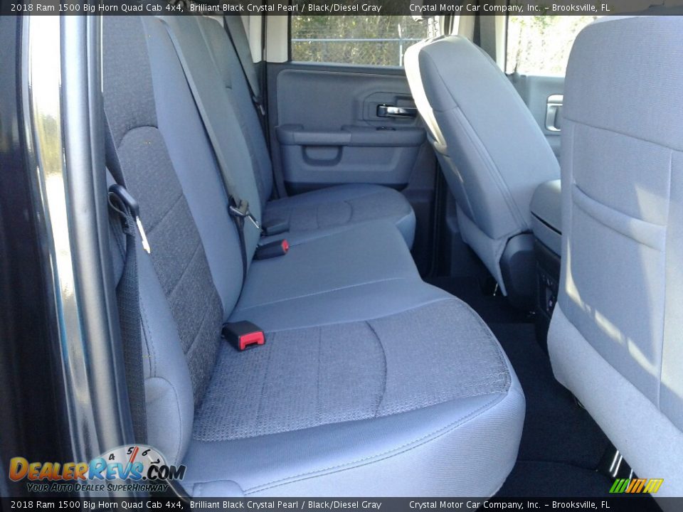2018 Ram 1500 Big Horn Quad Cab 4x4 Brilliant Black Crystal Pearl / Black/Diesel Gray Photo #11