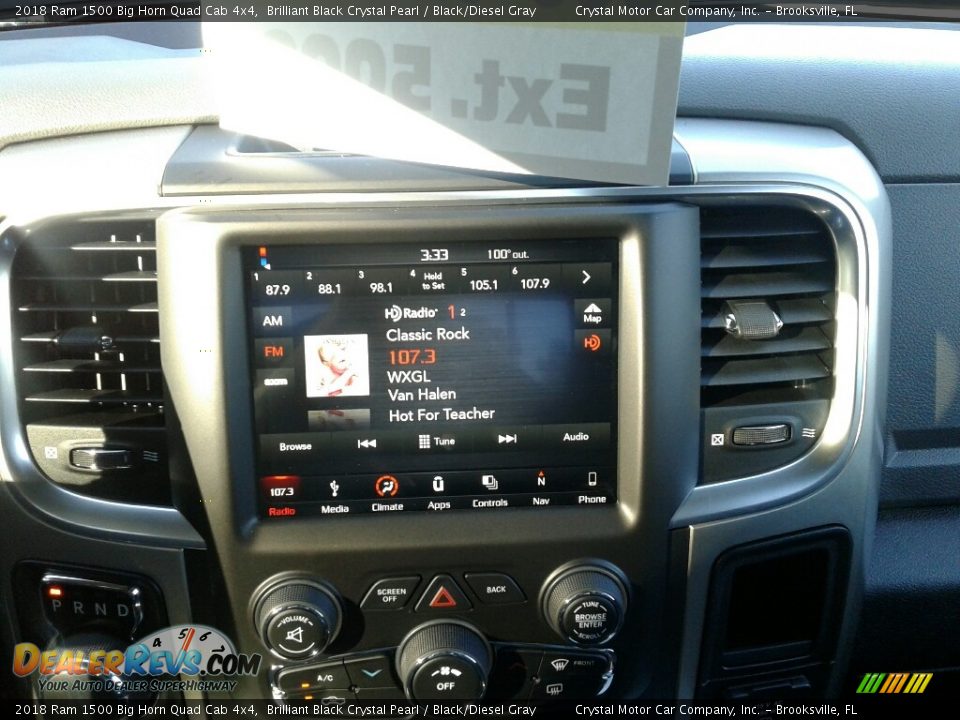 2018 Ram 1500 Big Horn Quad Cab 4x4 Brilliant Black Crystal Pearl / Black/Diesel Gray Photo #15