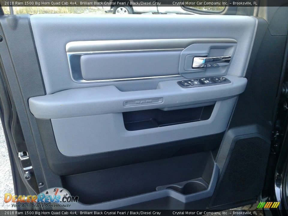 2018 Ram 1500 Big Horn Quad Cab 4x4 Brilliant Black Crystal Pearl / Black/Diesel Gray Photo #17