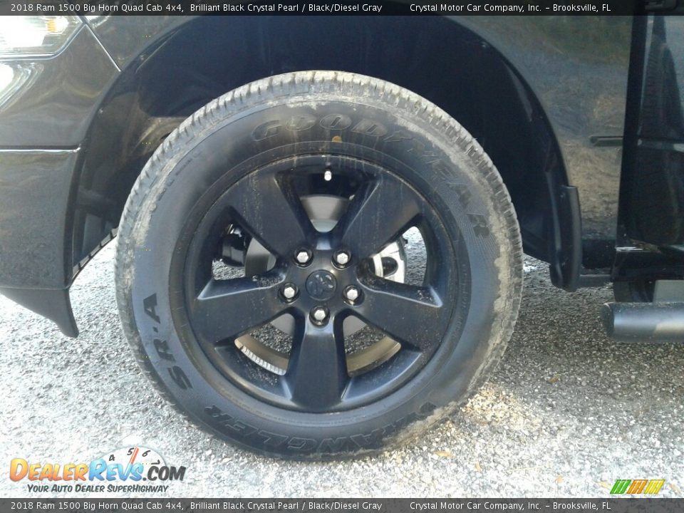 2018 Ram 1500 Big Horn Quad Cab 4x4 Brilliant Black Crystal Pearl / Black/Diesel Gray Photo #20