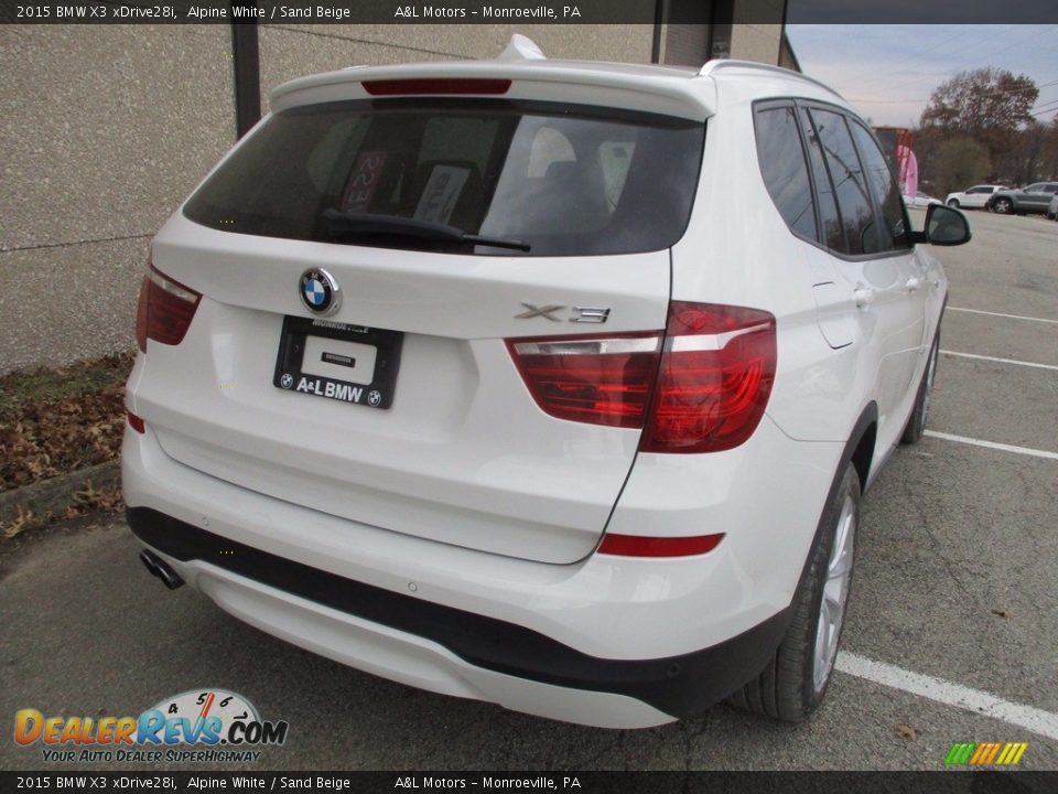 2015 BMW X3 xDrive28i Alpine White / Sand Beige Photo #3