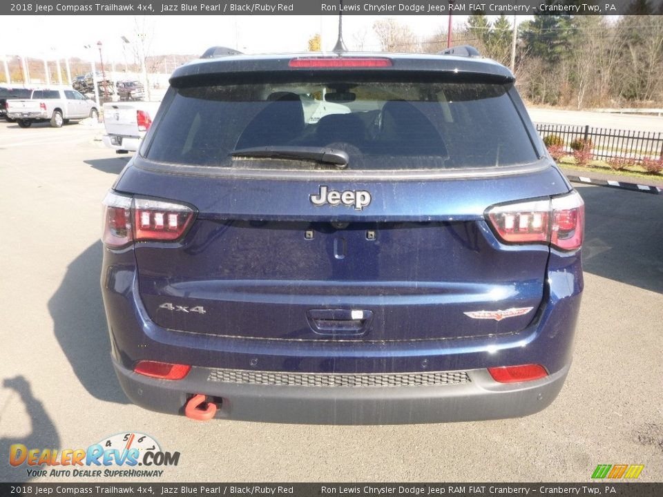 2018 Jeep Compass Trailhawk 4x4 Jazz Blue Pearl / Black/Ruby Red Photo #4