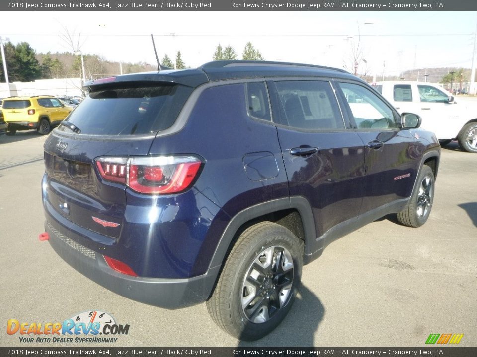 2018 Jeep Compass Trailhawk 4x4 Jazz Blue Pearl / Black/Ruby Red Photo #5