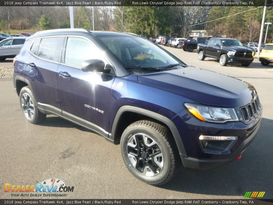 2018 Jeep Compass Trailhawk 4x4 Jazz Blue Pearl / Black/Ruby Red Photo #7