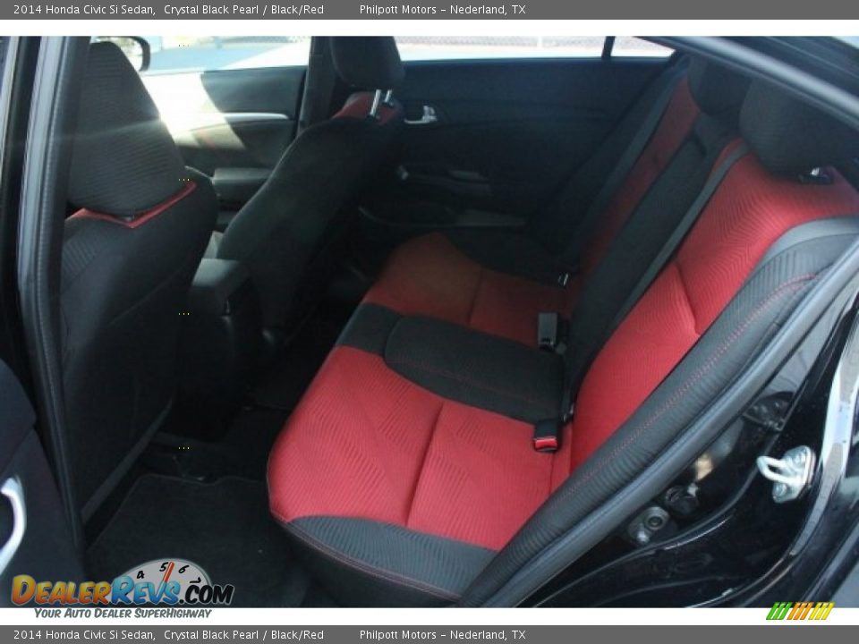 2014 Honda Civic Si Sedan Crystal Black Pearl / Black/Red Photo #27
