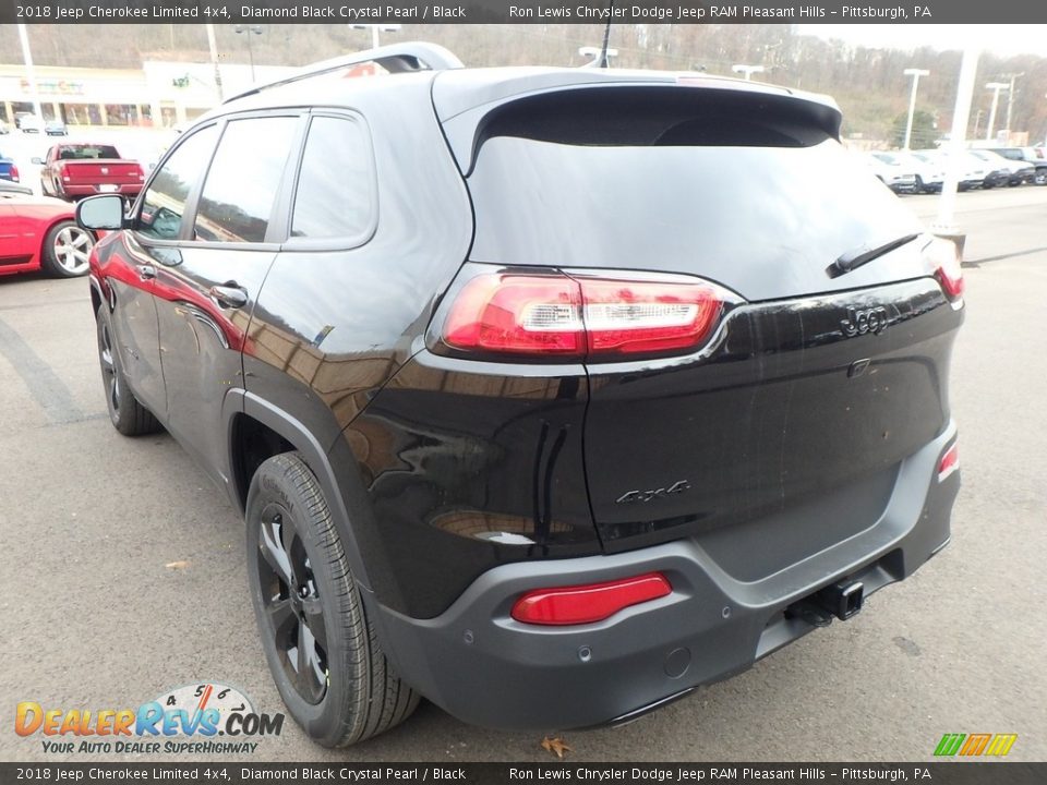 2018 Jeep Cherokee Limited 4x4 Diamond Black Crystal Pearl / Black Photo #3