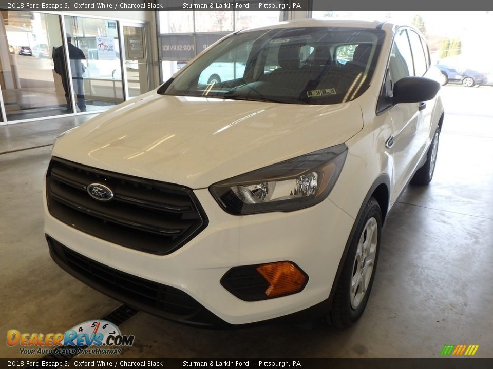 2018 Ford Escape S Oxford White / Charcoal Black Photo #4