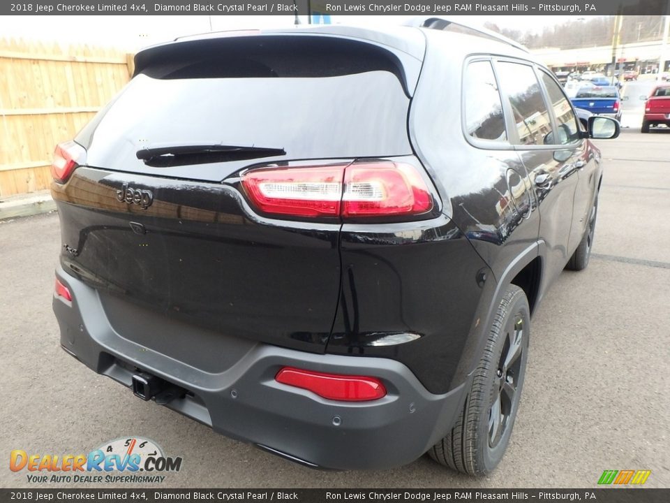 2018 Jeep Cherokee Limited 4x4 Diamond Black Crystal Pearl / Black Photo #5