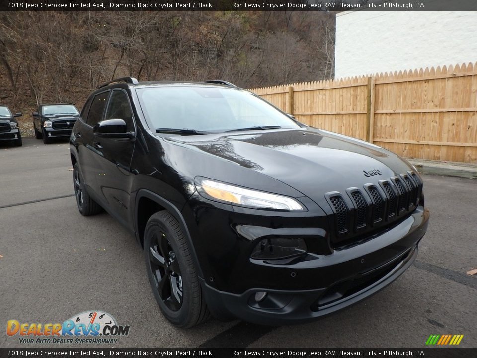 2018 Jeep Cherokee Limited 4x4 Diamond Black Crystal Pearl / Black Photo #7
