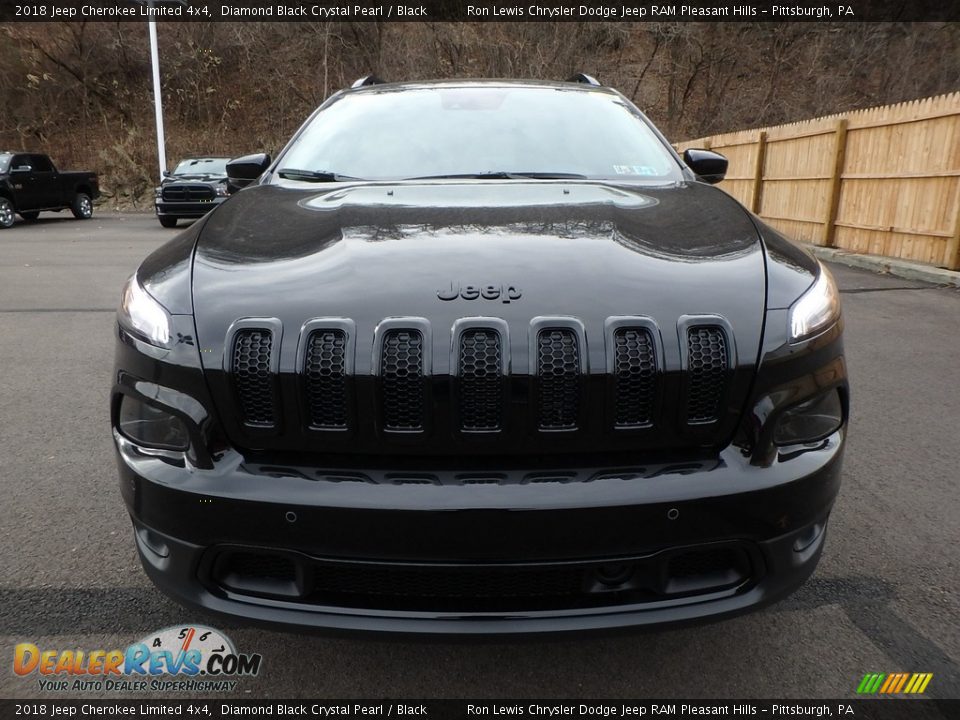 2018 Jeep Cherokee Limited 4x4 Diamond Black Crystal Pearl / Black Photo #8