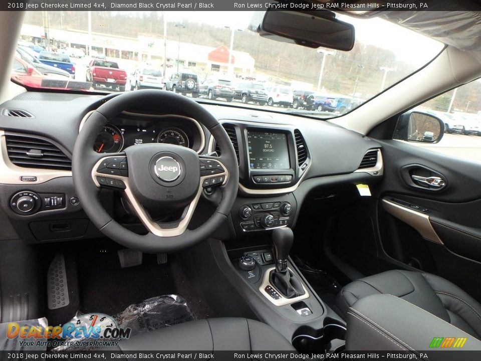 2018 Jeep Cherokee Limited 4x4 Diamond Black Crystal Pearl / Black Photo #12