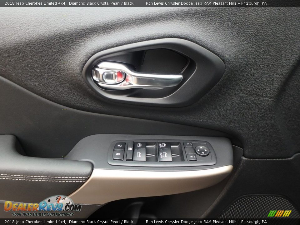 2018 Jeep Cherokee Limited 4x4 Diamond Black Crystal Pearl / Black Photo #13