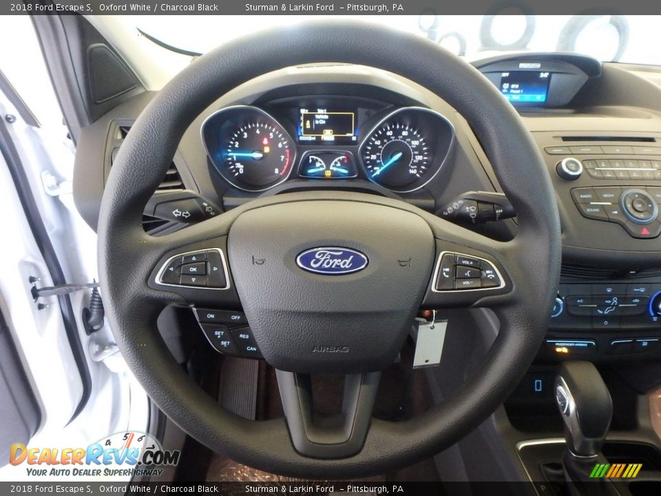 2018 Ford Escape S Oxford White / Charcoal Black Photo #15