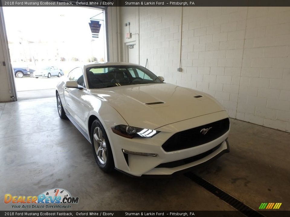 2018 Ford Mustang EcoBoost Fastback Oxford White / Ebony Photo #1