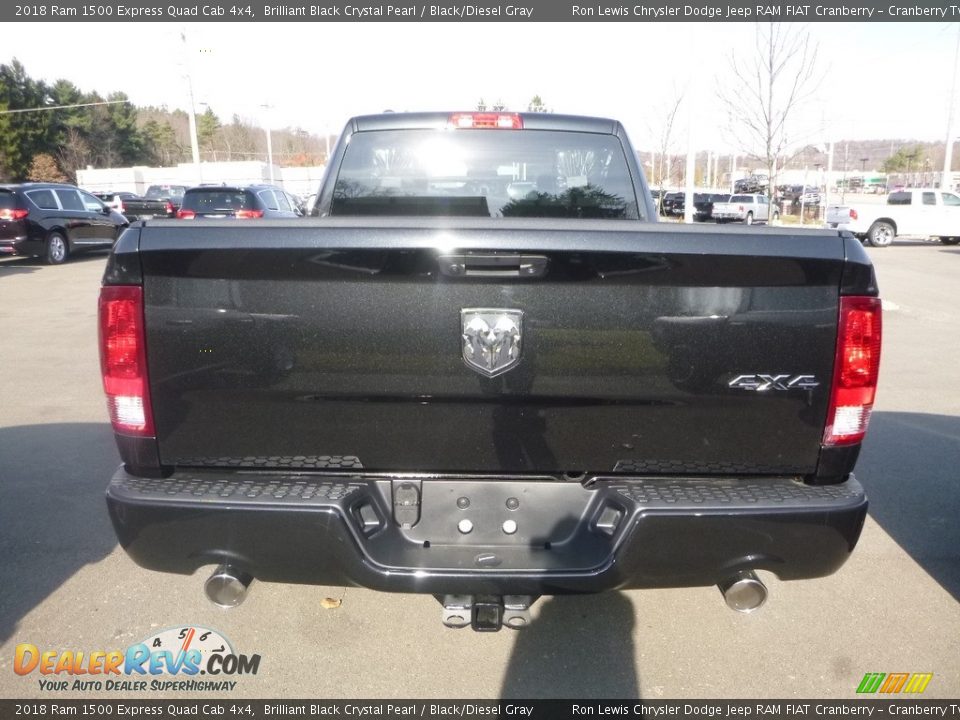 2018 Ram 1500 Express Quad Cab 4x4 Brilliant Black Crystal Pearl / Black/Diesel Gray Photo #4