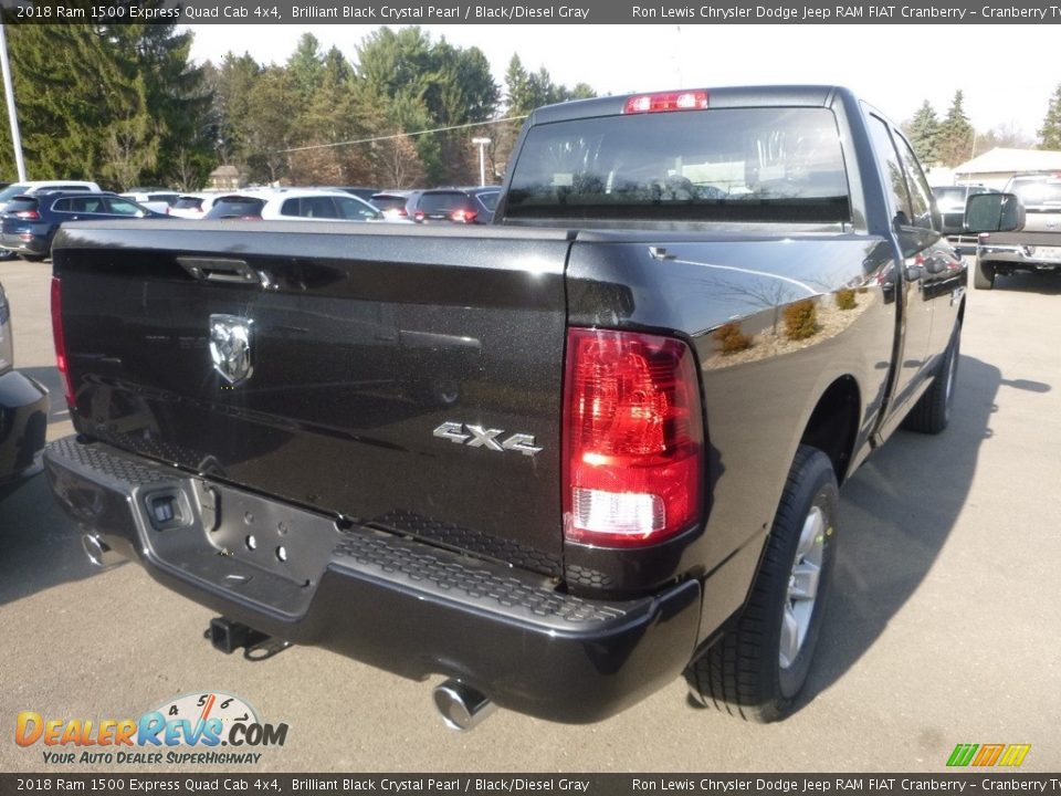 2018 Ram 1500 Express Quad Cab 4x4 Brilliant Black Crystal Pearl / Black/Diesel Gray Photo #5