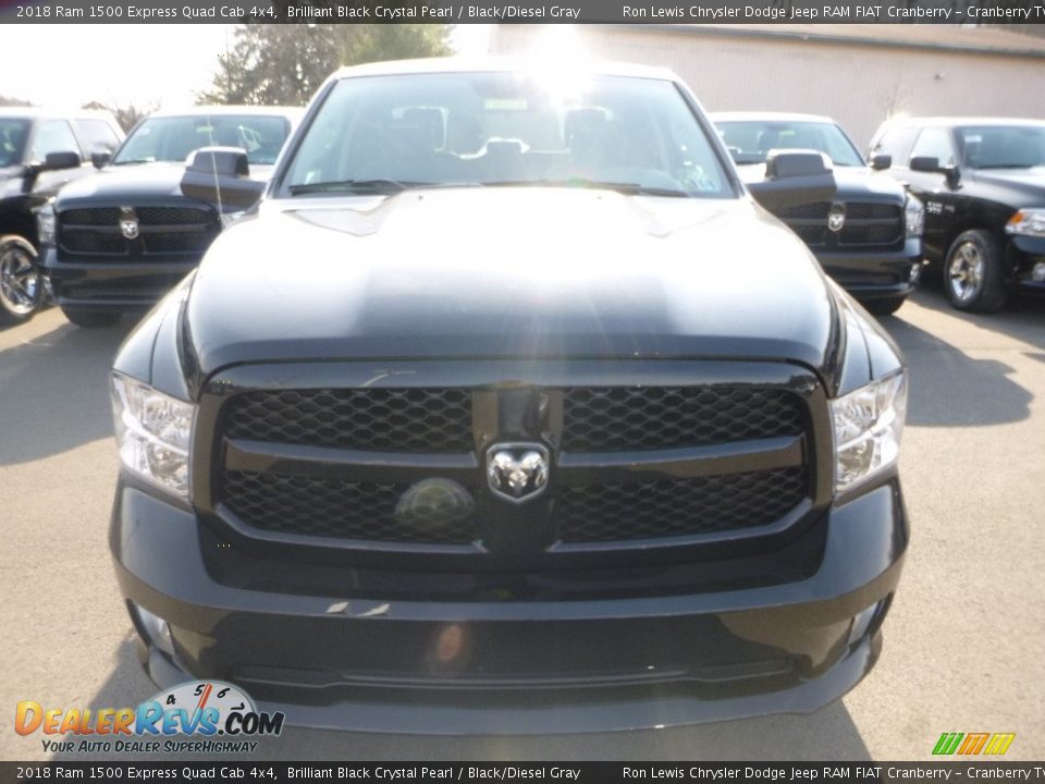 2018 Ram 1500 Express Quad Cab 4x4 Brilliant Black Crystal Pearl / Black/Diesel Gray Photo #8