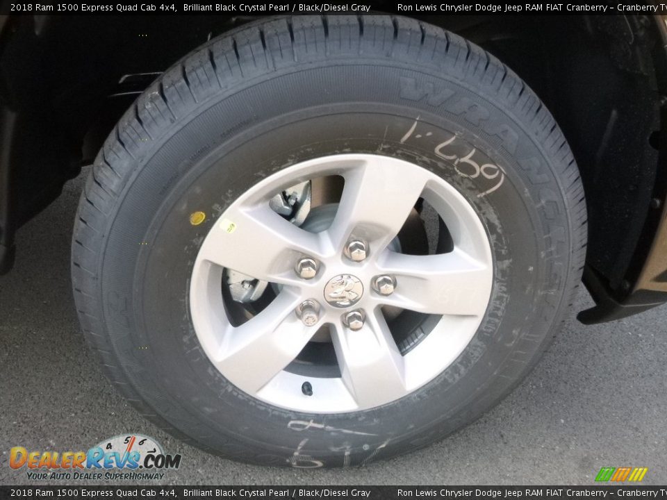 2018 Ram 1500 Express Quad Cab 4x4 Brilliant Black Crystal Pearl / Black/Diesel Gray Photo #9