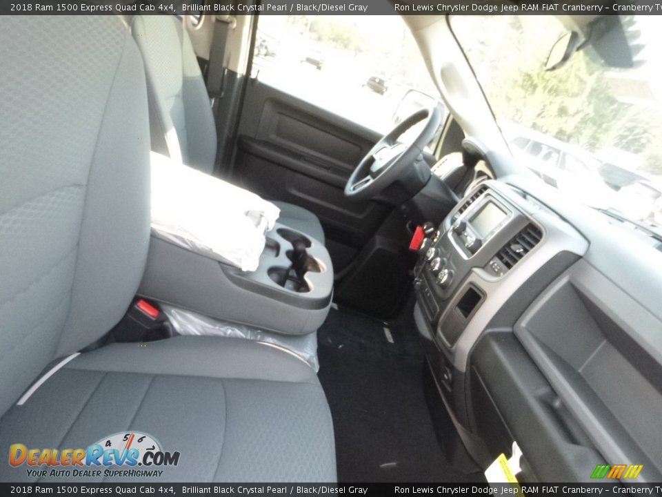 2018 Ram 1500 Express Quad Cab 4x4 Brilliant Black Crystal Pearl / Black/Diesel Gray Photo #10