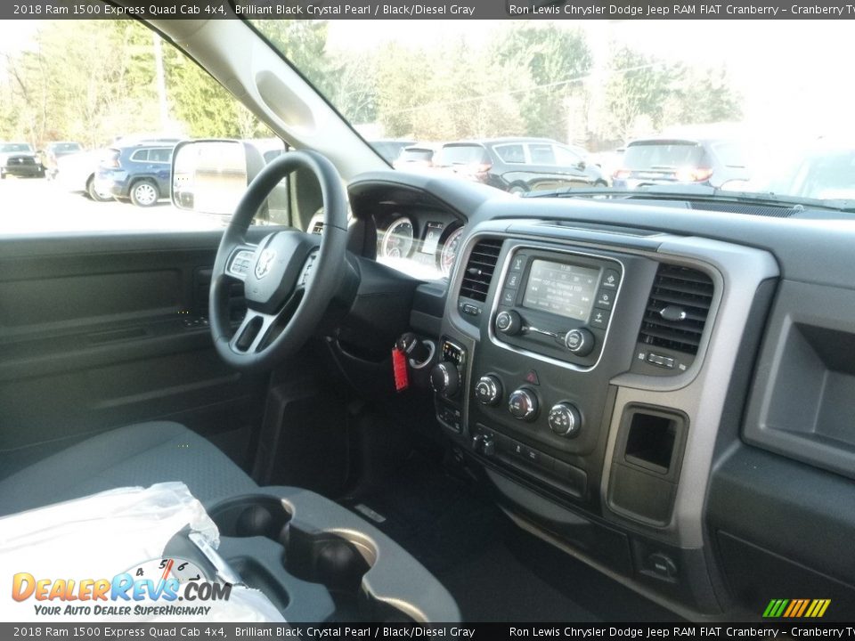 2018 Ram 1500 Express Quad Cab 4x4 Brilliant Black Crystal Pearl / Black/Diesel Gray Photo #11