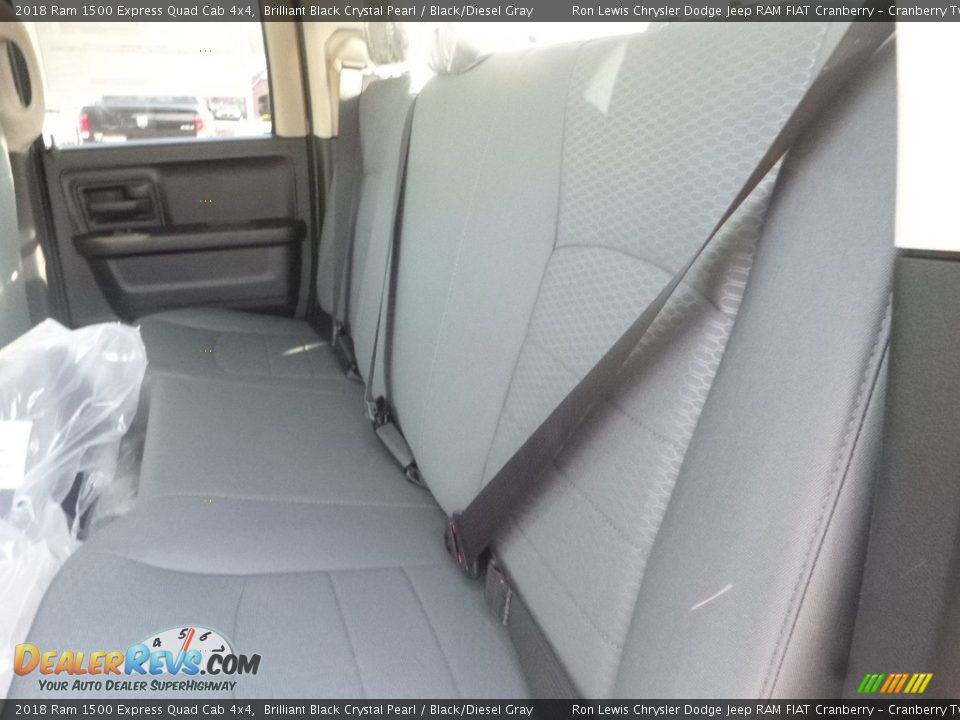 2018 Ram 1500 Express Quad Cab 4x4 Brilliant Black Crystal Pearl / Black/Diesel Gray Photo #13