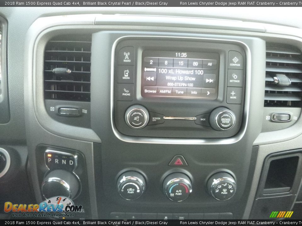 2018 Ram 1500 Express Quad Cab 4x4 Brilliant Black Crystal Pearl / Black/Diesel Gray Photo #17
